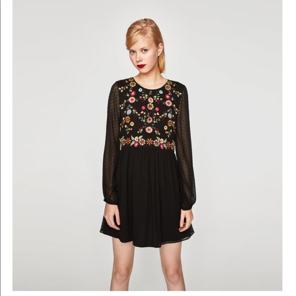 dotted mesh dress zara